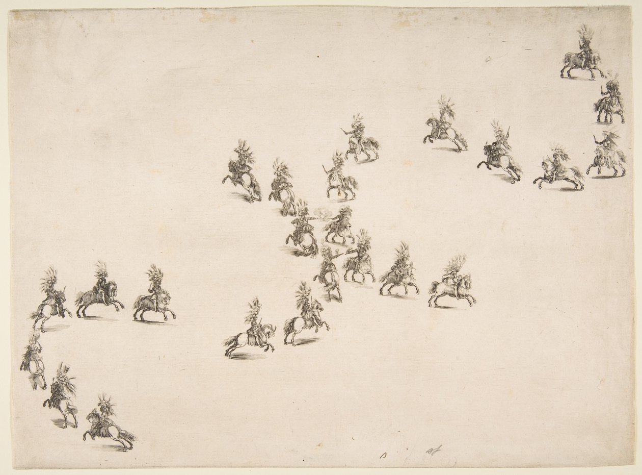 Twenty-four Cavaliers Form a Double S, 1652 by Stefano della Bella