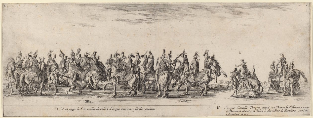 Twenty Pages and Five Turkish Horses by Stefano della Bella