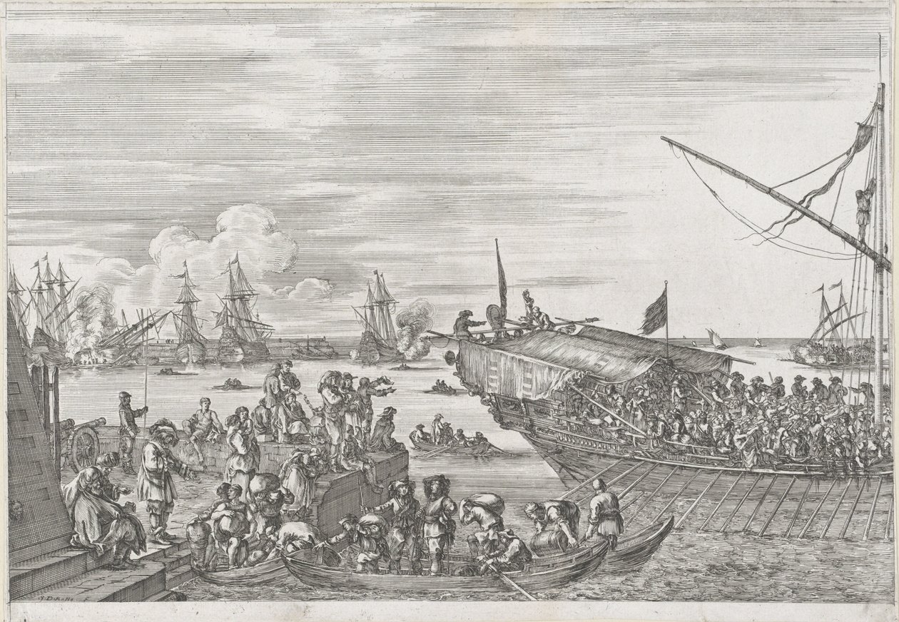 Departure of a Galley Ship in the Port of Livorno by Stefano della Bella