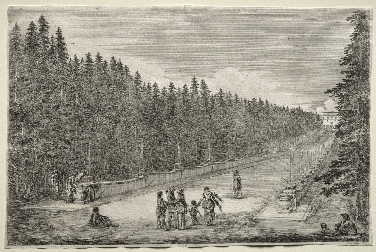 Views of the Villa of Pratolino: The Promenade of the Fountains by Stefano della Bella