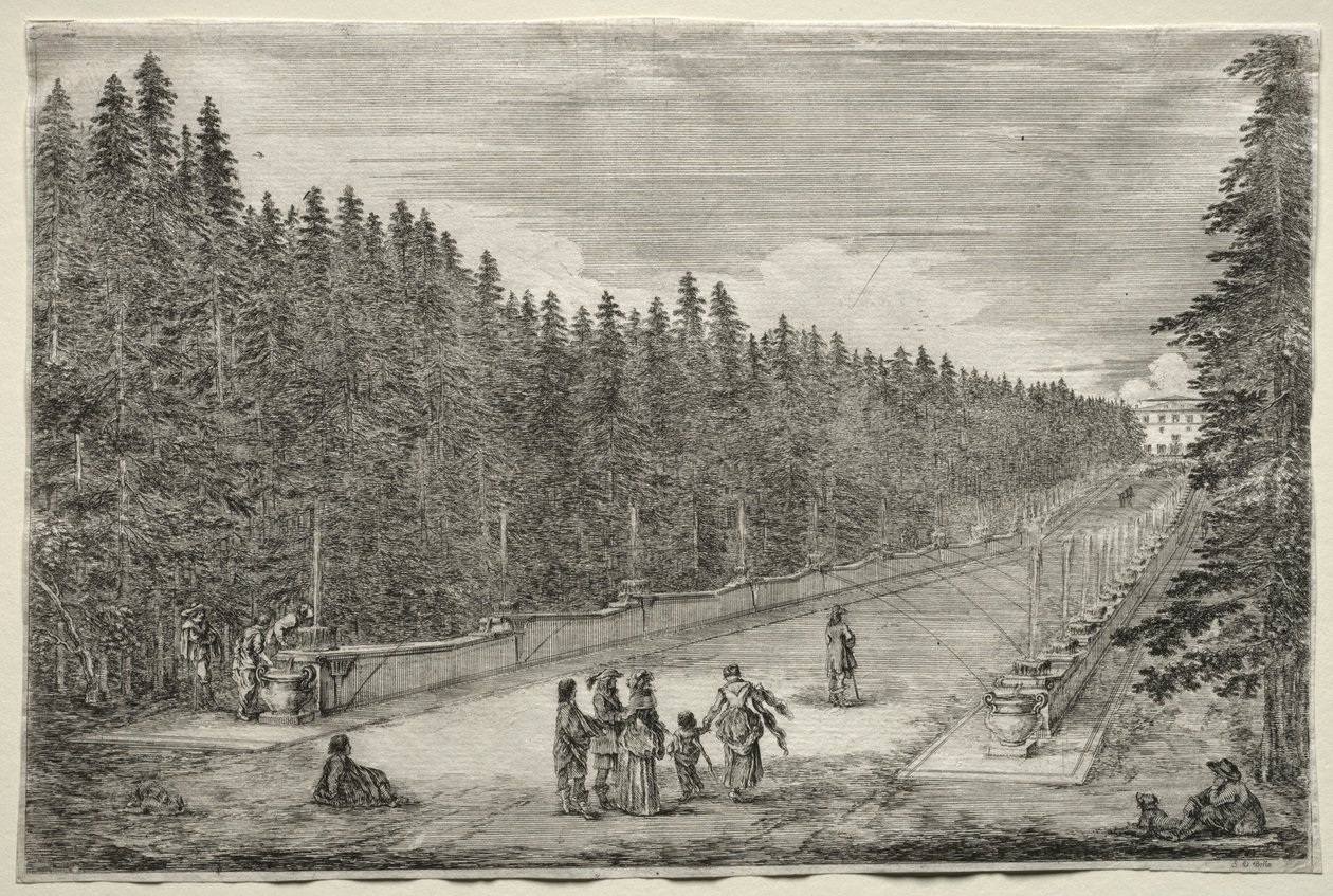 Views of the Villa of Pratolino: The Promenade of the Fountains by Stefano della Bella