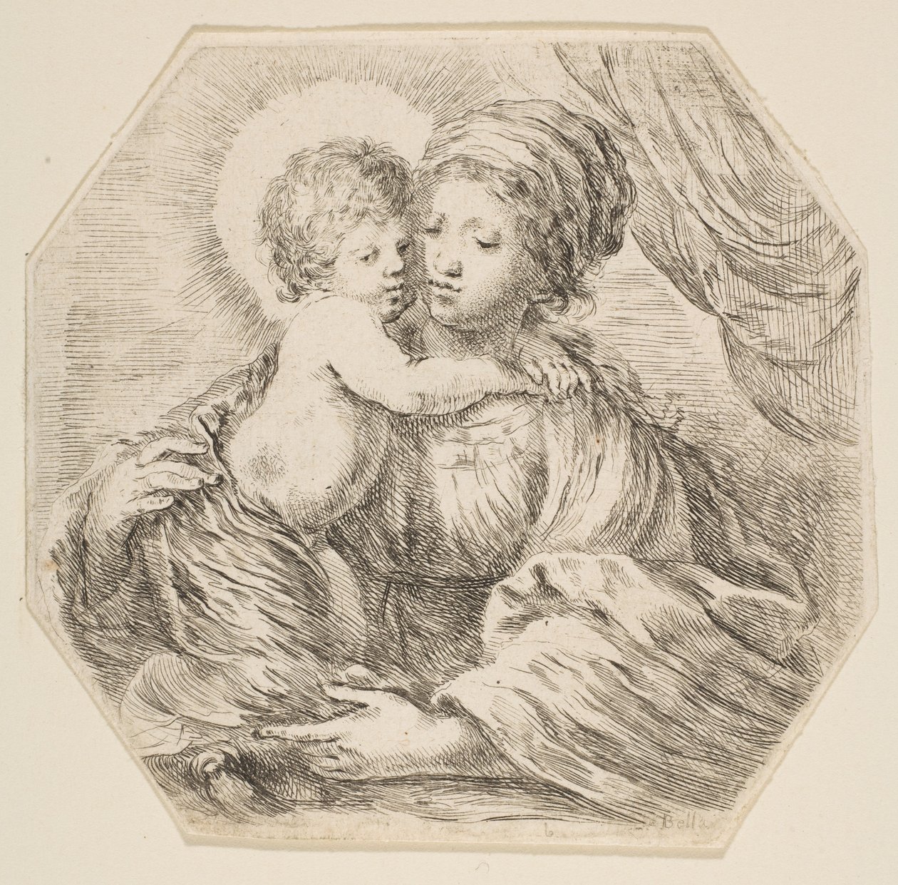 Virgin and Christ Child, an Octagonal Composition, ca. 1649 by Stefano della Bella