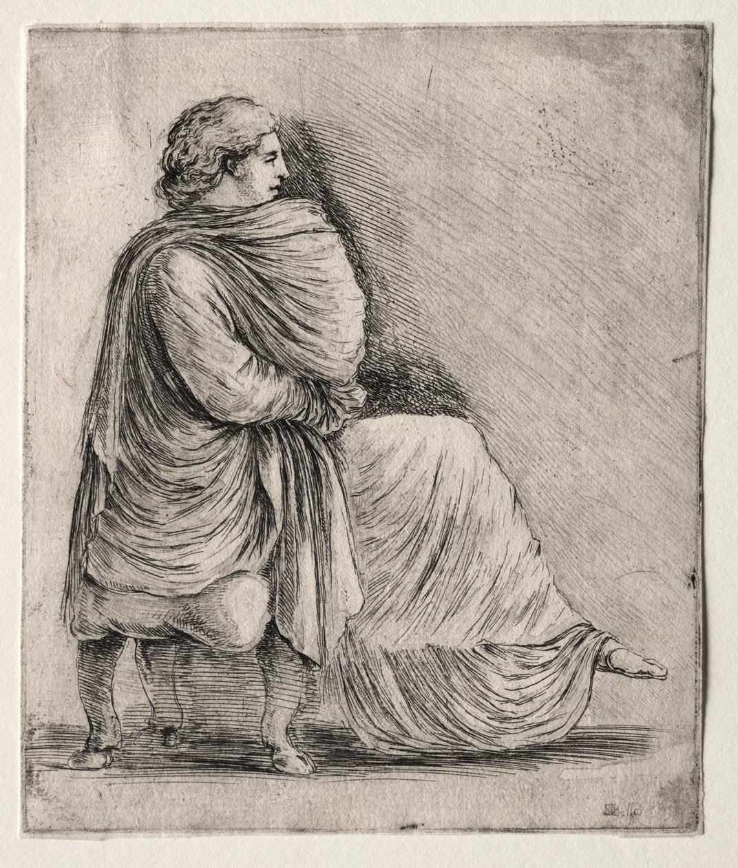 Woman Seated on a Stool by Stefano della Bella