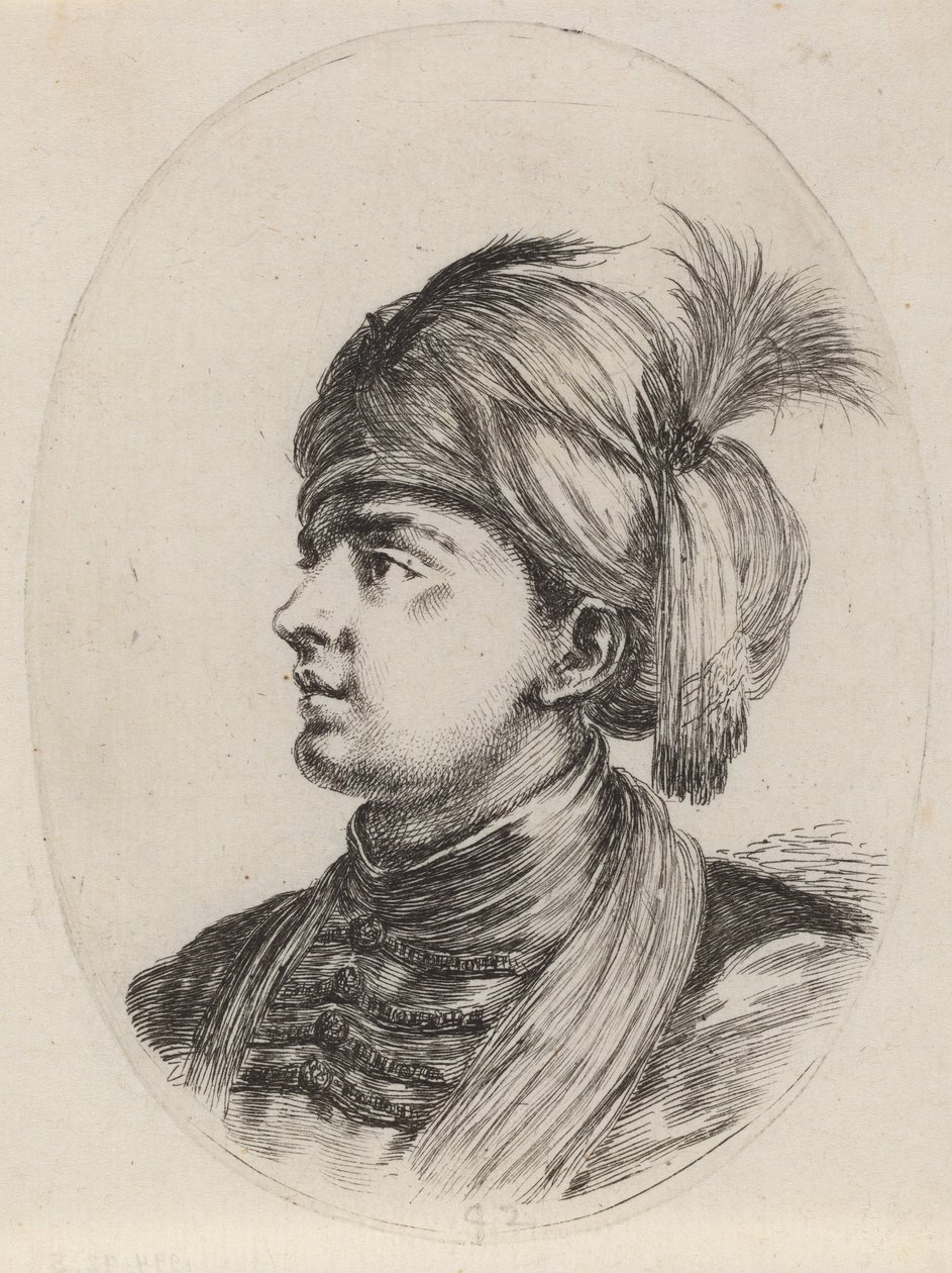 Young Moor in a Feathered Turban, Turned to the Left by Stefano della Bella