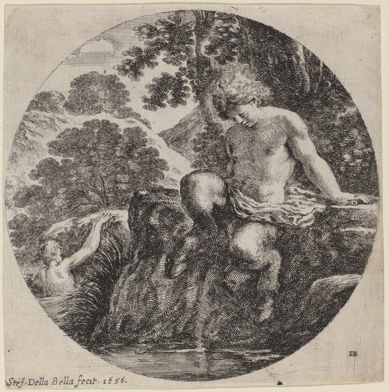Young Satyr at the Bank of a Stream by Stefano della Bella