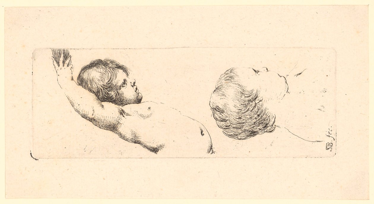 Two Child Studies by Stefano della Bella