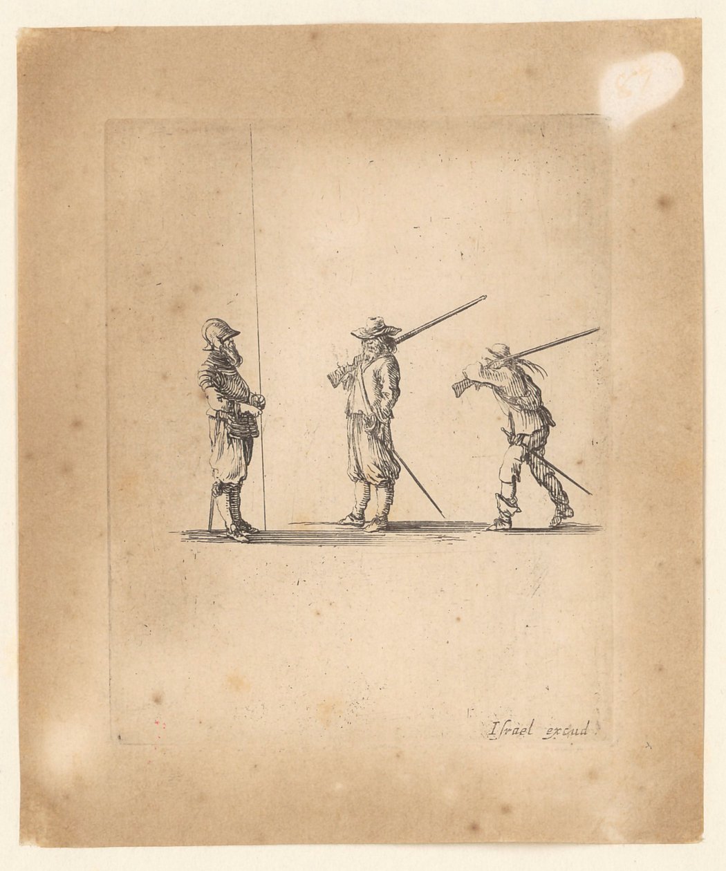 Two Musketeers and a Pikeman by Stefano della Bella