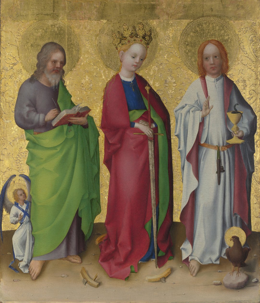 Saints Matthew, Catherine of Alexandria and John the Evangelist by Stephan Lochner
