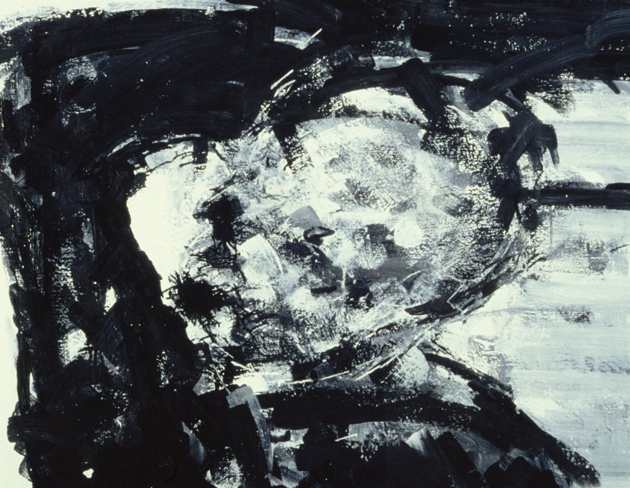 Kitaj with his hand on his head by Stephen Finer