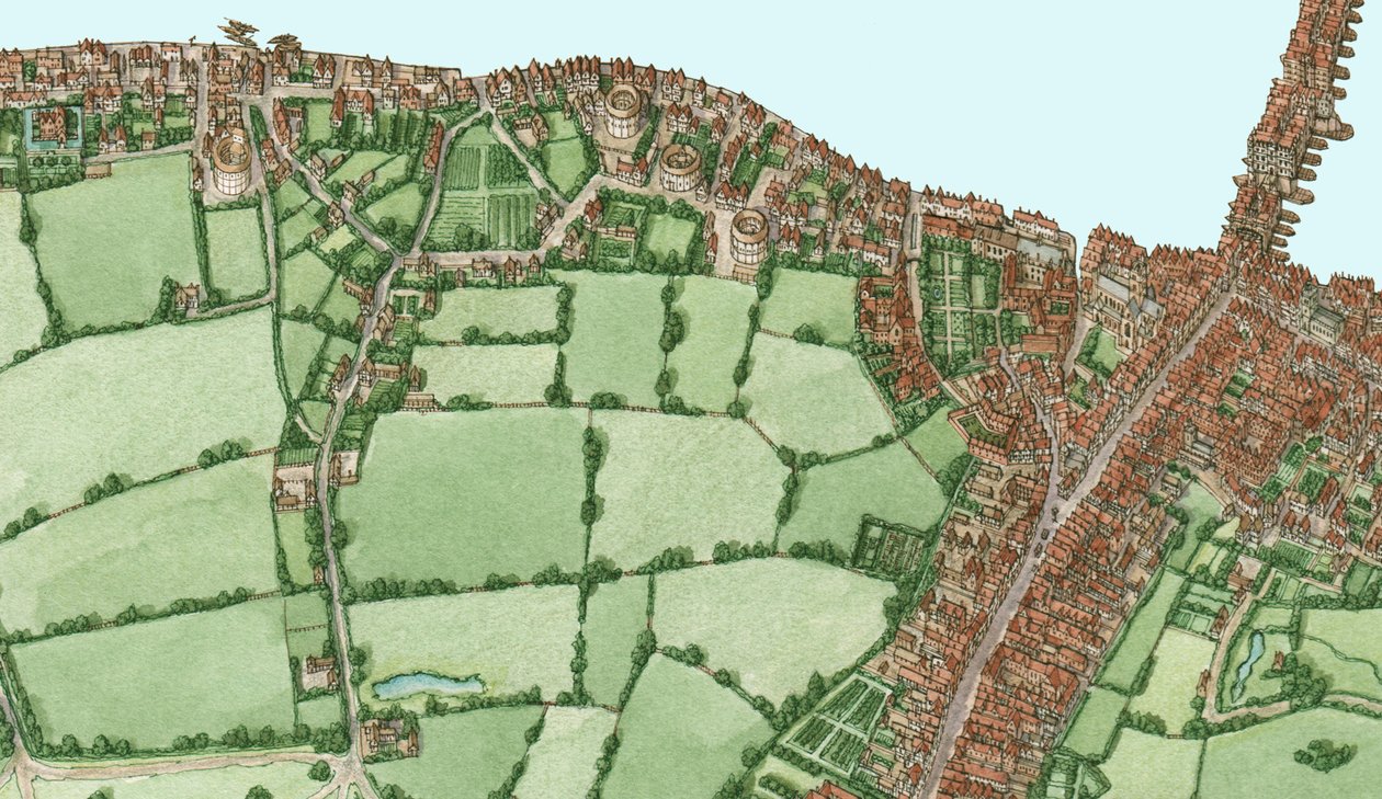 Bankside and Southwark, London, circa 1600-25, 2021 by Stephen Conlin