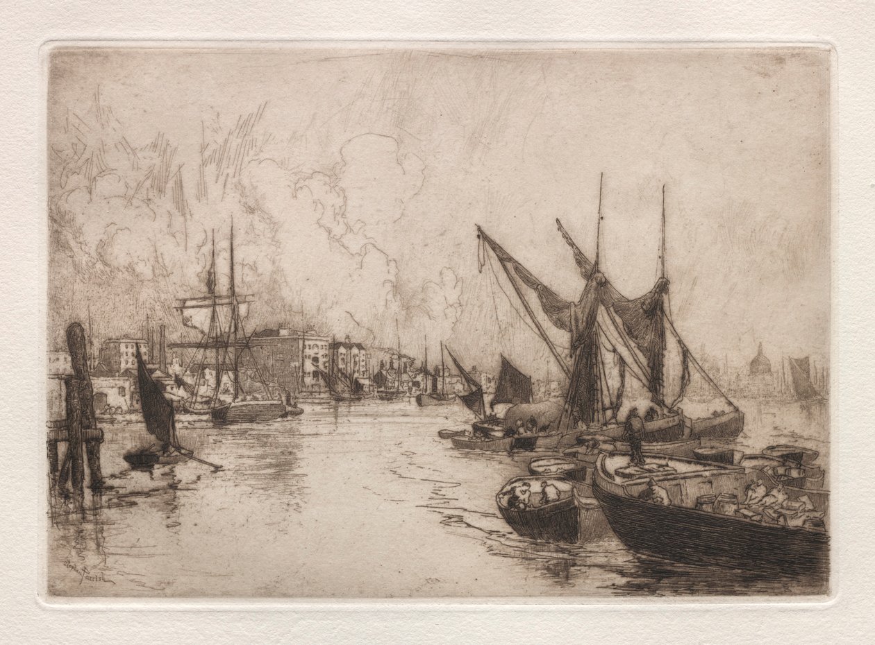 On the Thames, Canterbury, Eng., Aug. 1884 by Stephen Parrish