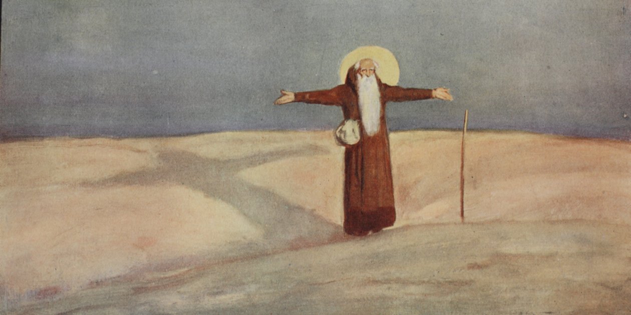 St Anthony in the Desert, illustration from 'Helmet & Cowl: Stories of ...
