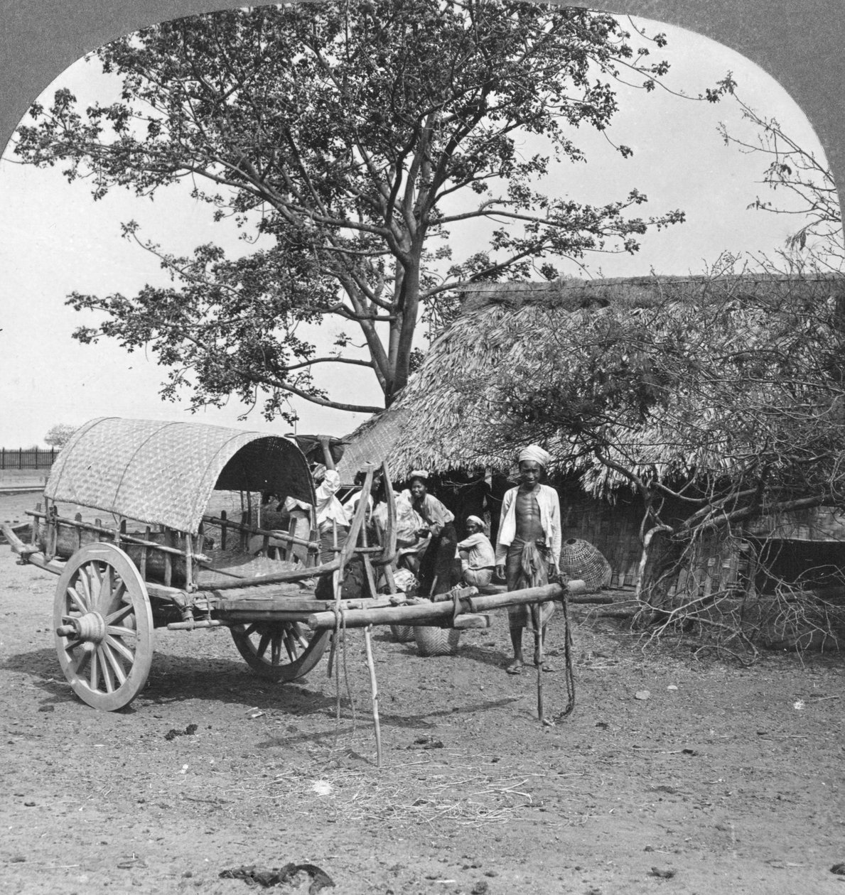 Village Home Built of Bamboo and Leaves, Burma, 1908 by Stereo Travel Co