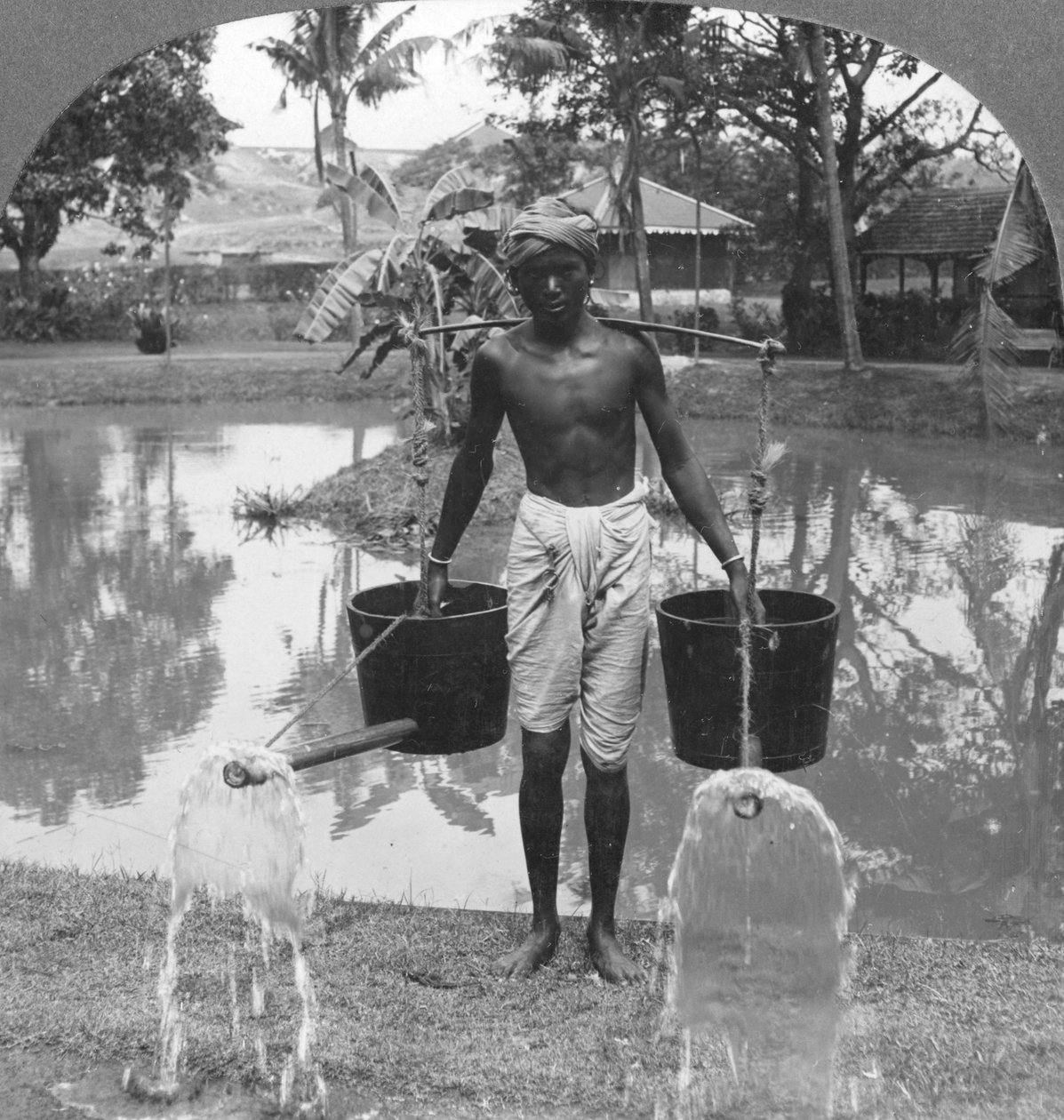 Watering Cans Used for Street Sprinkling, Burma, 1908 by Stereo Travel Co