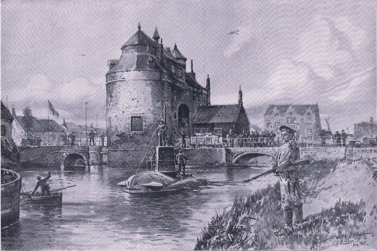A safe haven in Bruge, from The Illustrated History of the World War 1914-1915 by Willy Stoewer 
