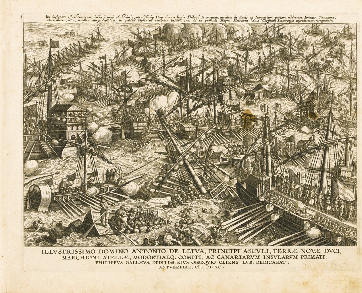 The Battle of Lepanto on 7 October 1571, ca. 1578 by Stradanus