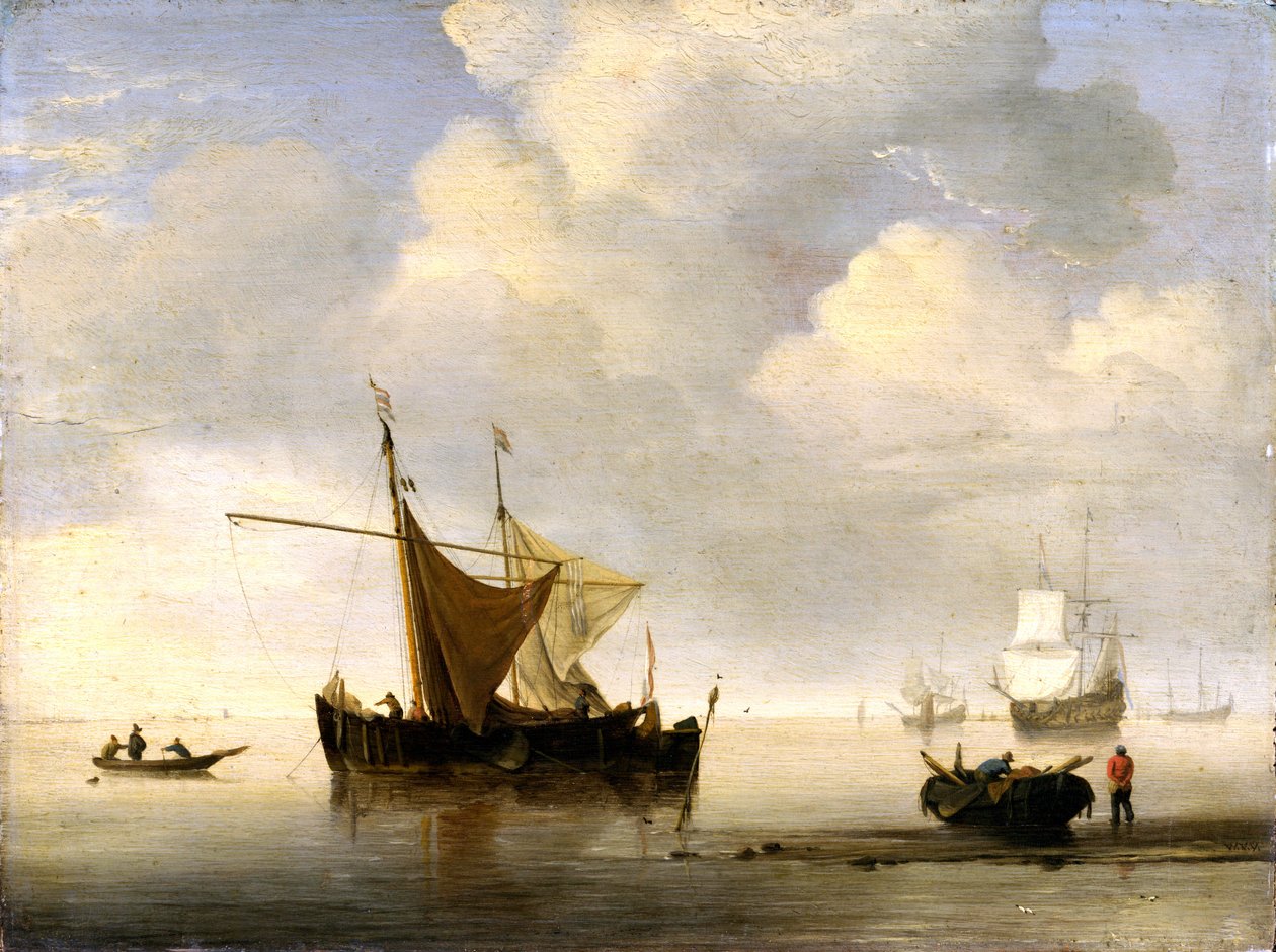 Calm: Two Dutch Vessels by Willem van de Velde the Younger