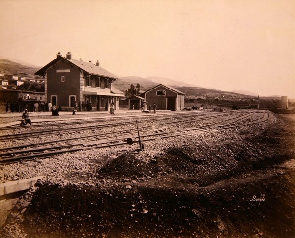 Station house at Mallakah-Zahleh on the Beirut to Damascus railway line by Studio Bonfils
