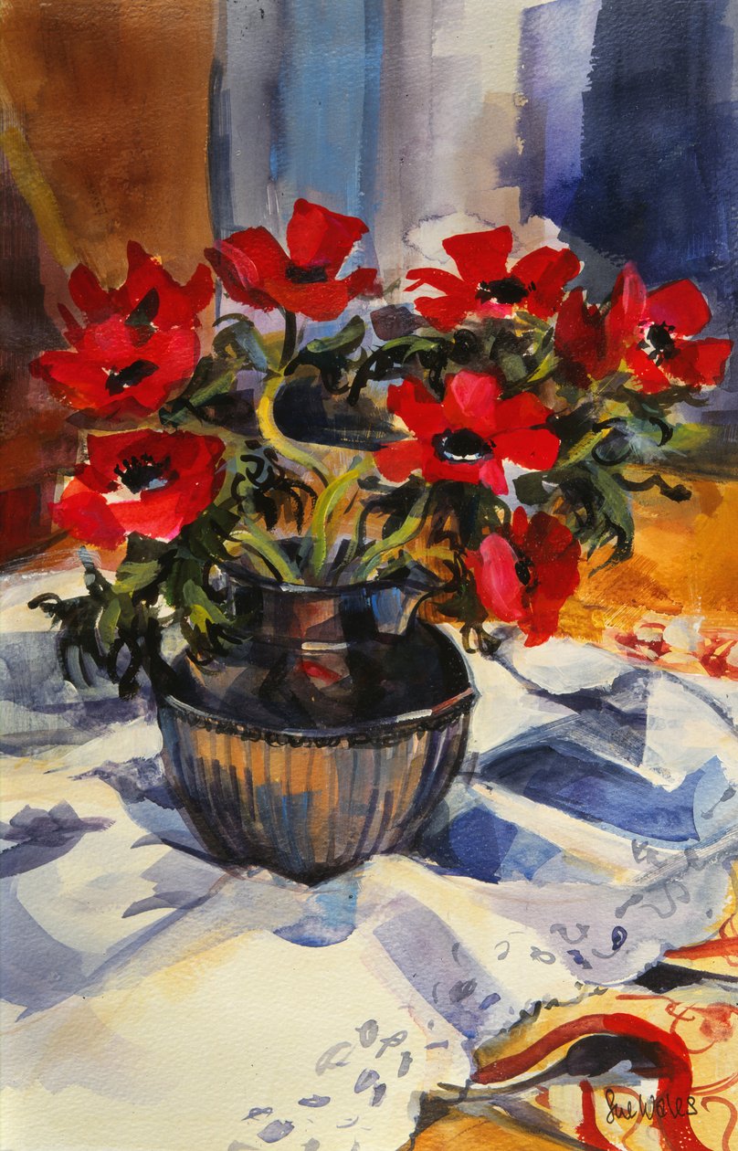 Red Anemones by Sue Wales