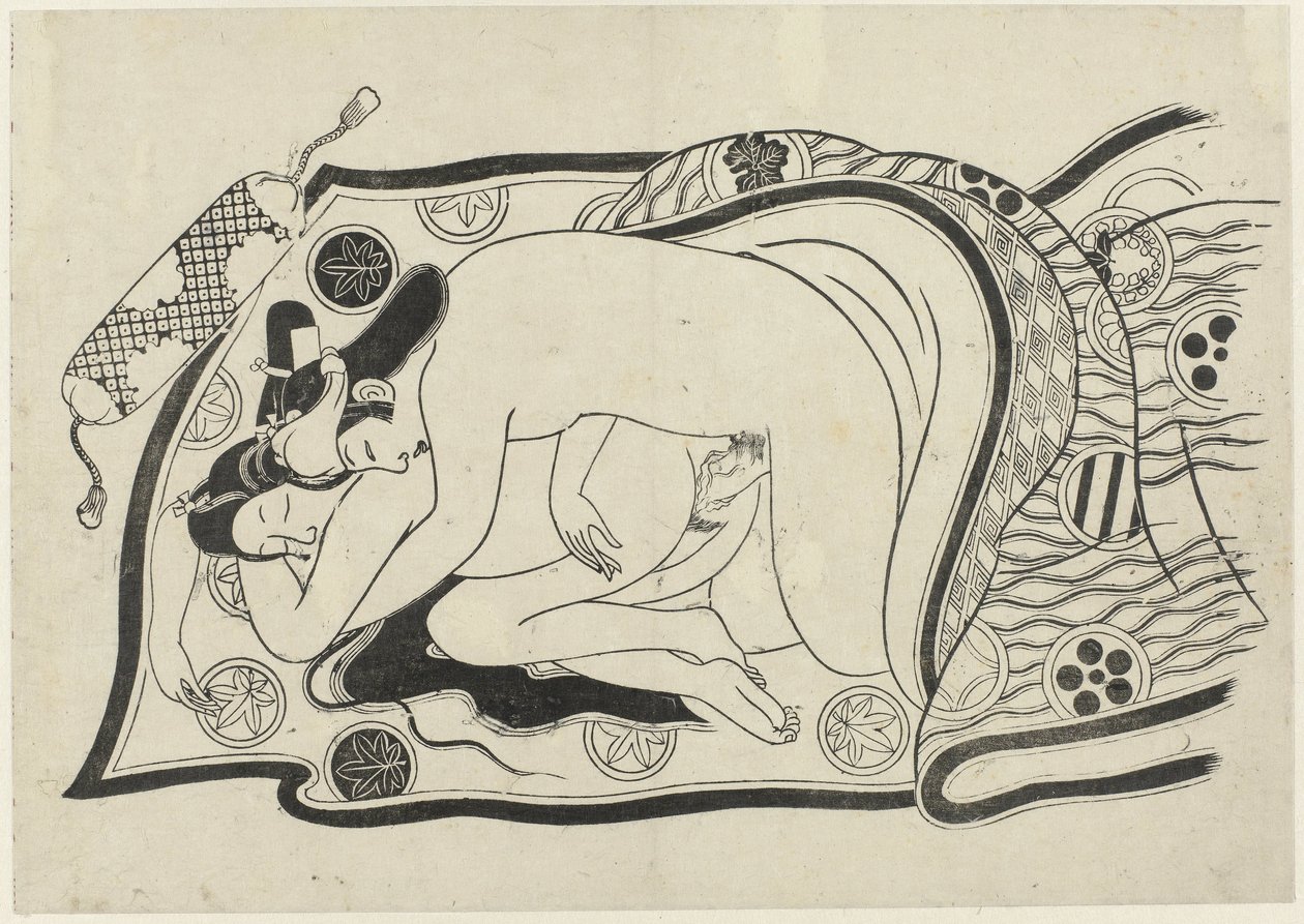Erotic Representation from Hana ni Yosurukyo by Sugimura Jihei (attributed to)