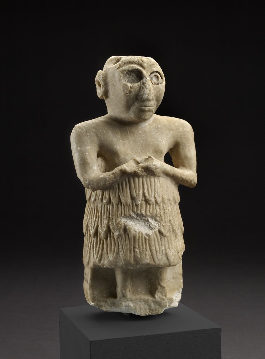 Statuette of a Sumerian Man in an Attitude of Worship, Istabalat, Iraq by Sumerian