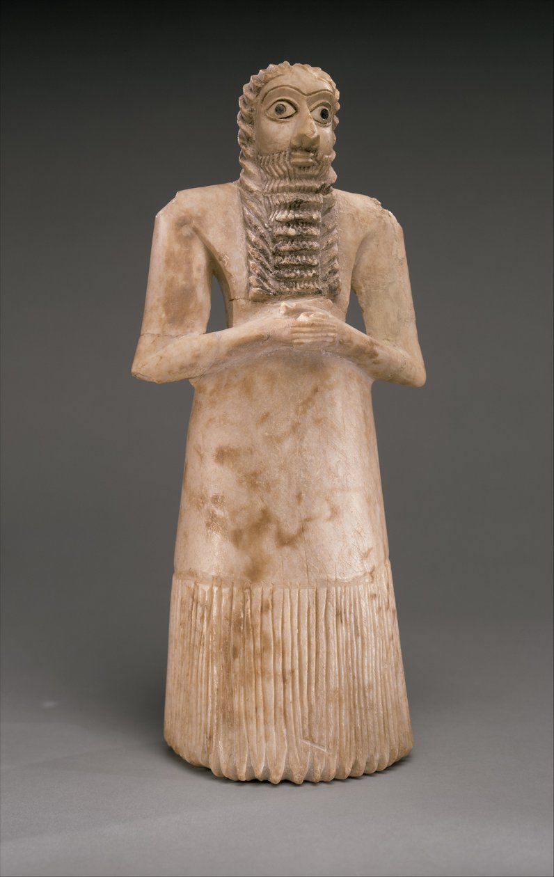 Standing Male Worshiper, Early Dynastic, c.2900-2600 B.C. by Sumerian