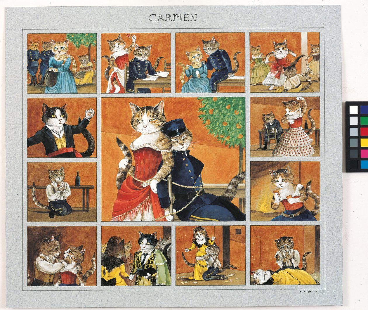 Illustration from Cats Galore! A Compendium of Cultured Cats by Susan Herbert