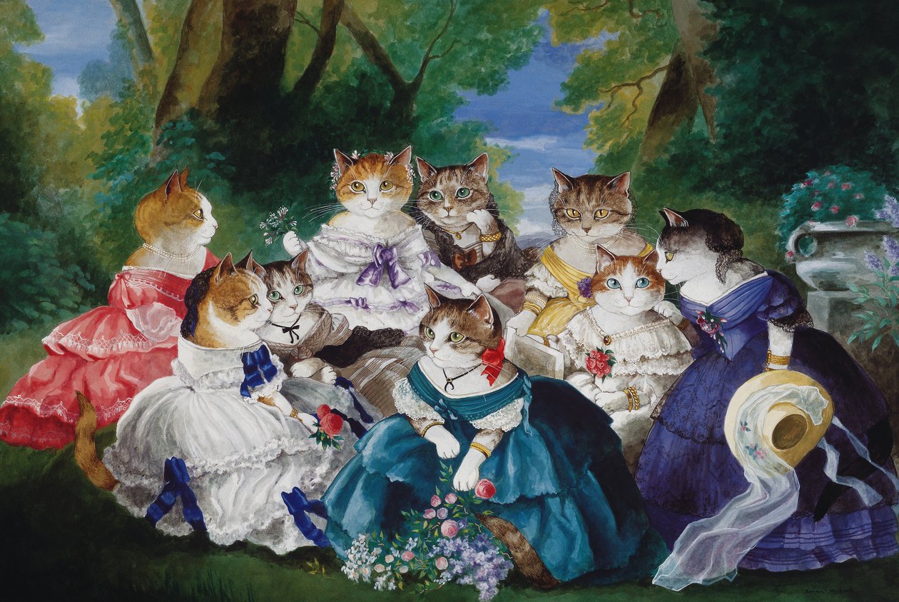 Illustration from Cats Galore! A Compendium of Cultured Cats by Susan Herbert