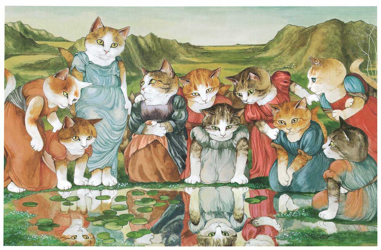 Illustration from Pre-Raphaelite Cats by Susan Herbert