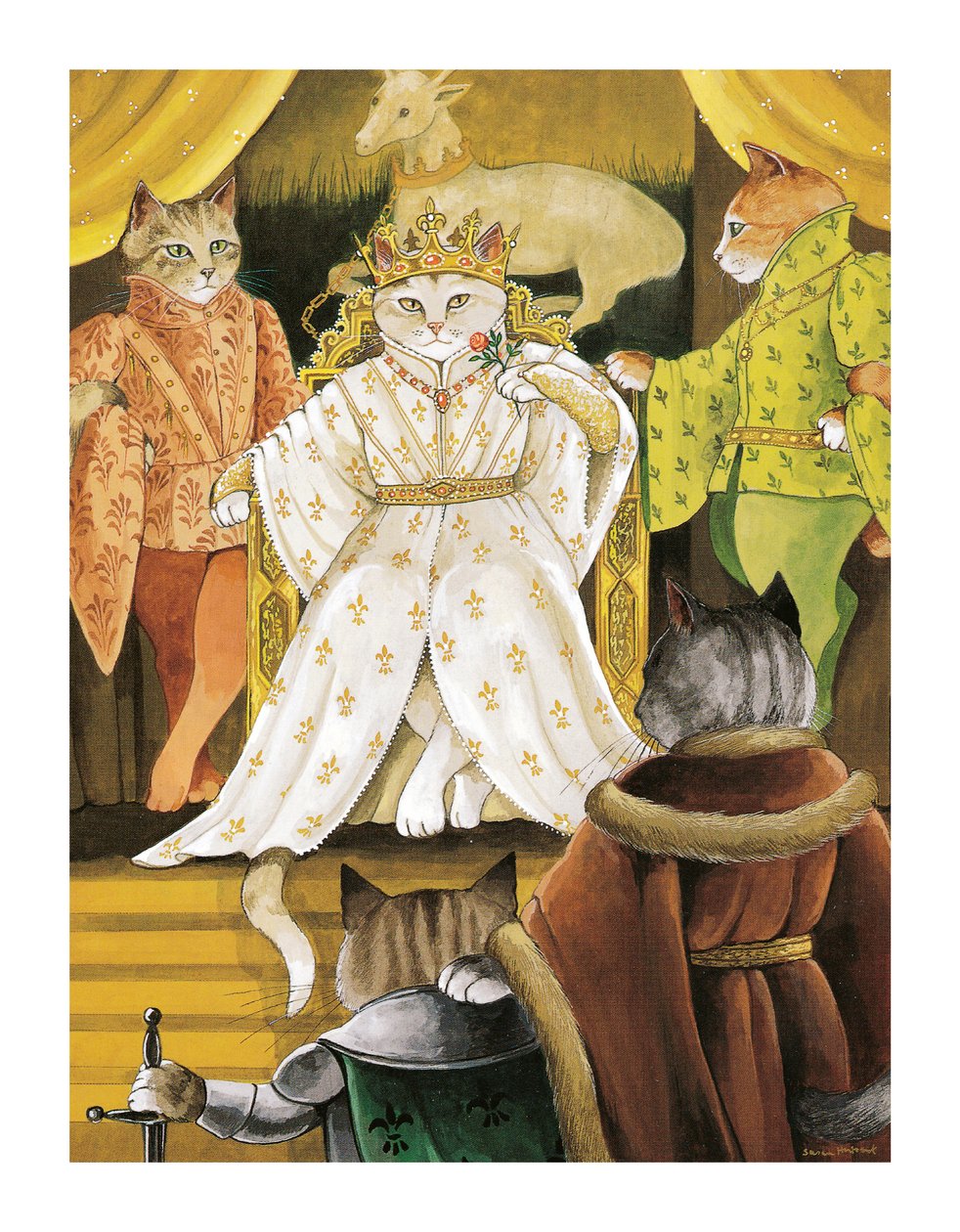 Illustration from Shakespeare Cats: Poster Book by Susan Herbert