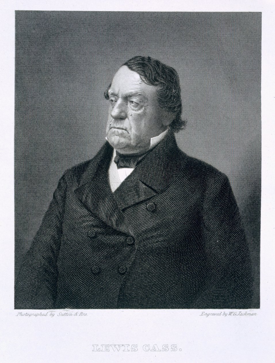 Lewis Cass, Engraved by William G. Jackman After a Photograph by Sutton and Bro.