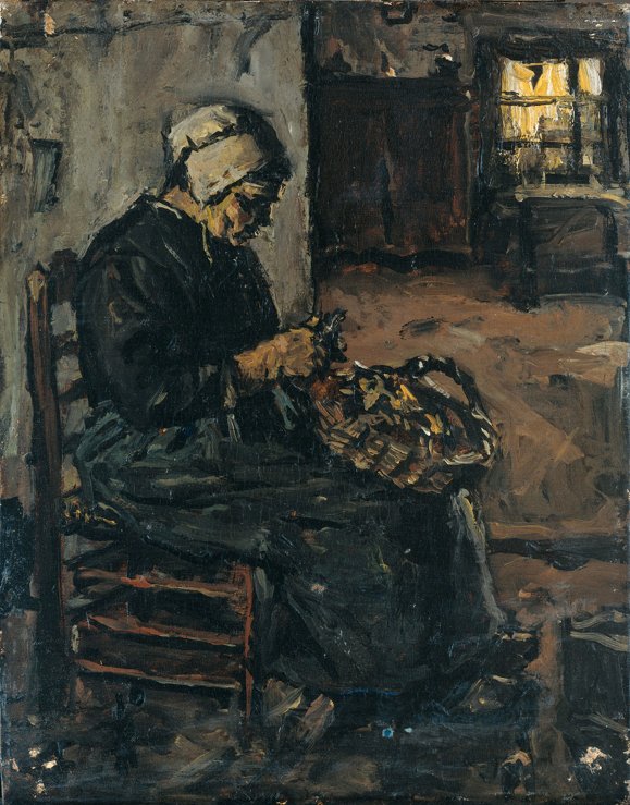 Peasant Woman Peeling Potatoes by Suze Robertson