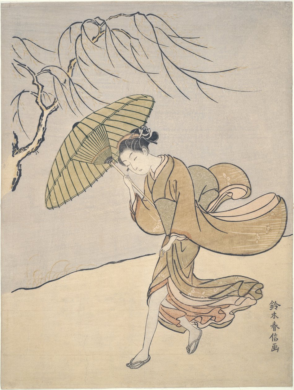 A Windy Day in Summer by Suzuki Harunobu