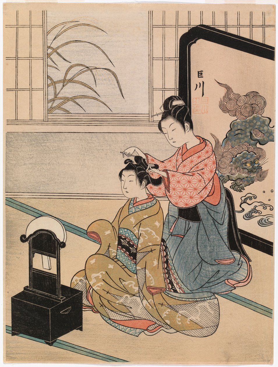 Autumn Moon in the Mirror by Suzuki Harunobu