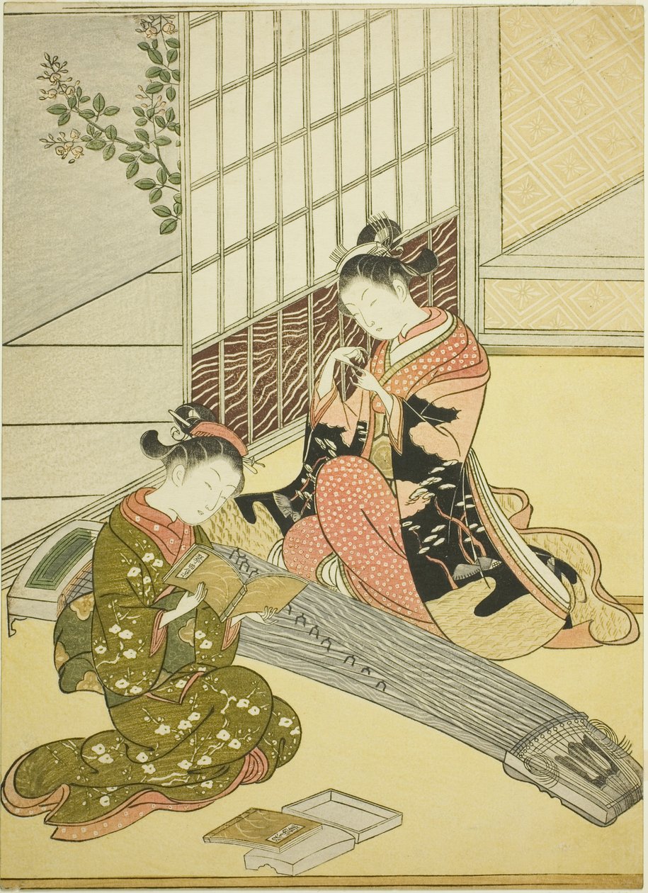 Descending Geese of the Koto Bridges, from the series "Eight Views of the Parlor" by Suzuki Harunobu