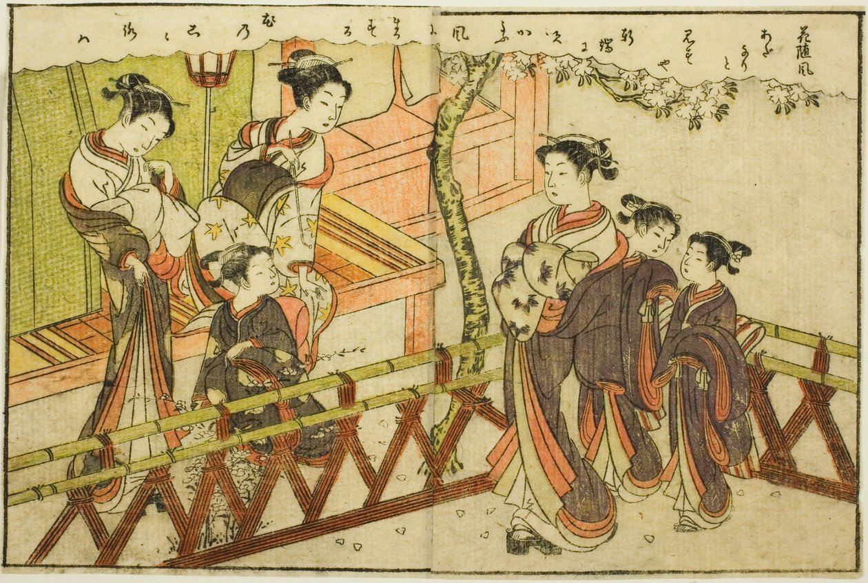 Double-page Illustration from Vol. 2 of "Picture Book of Spring Brocades" by Suzuki Harunobu