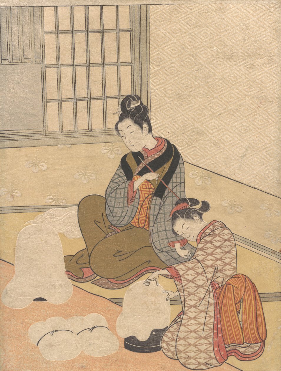 Evening Snow on the Nurioke, from the series Eight Parlor Views by Suzuki Harunobu