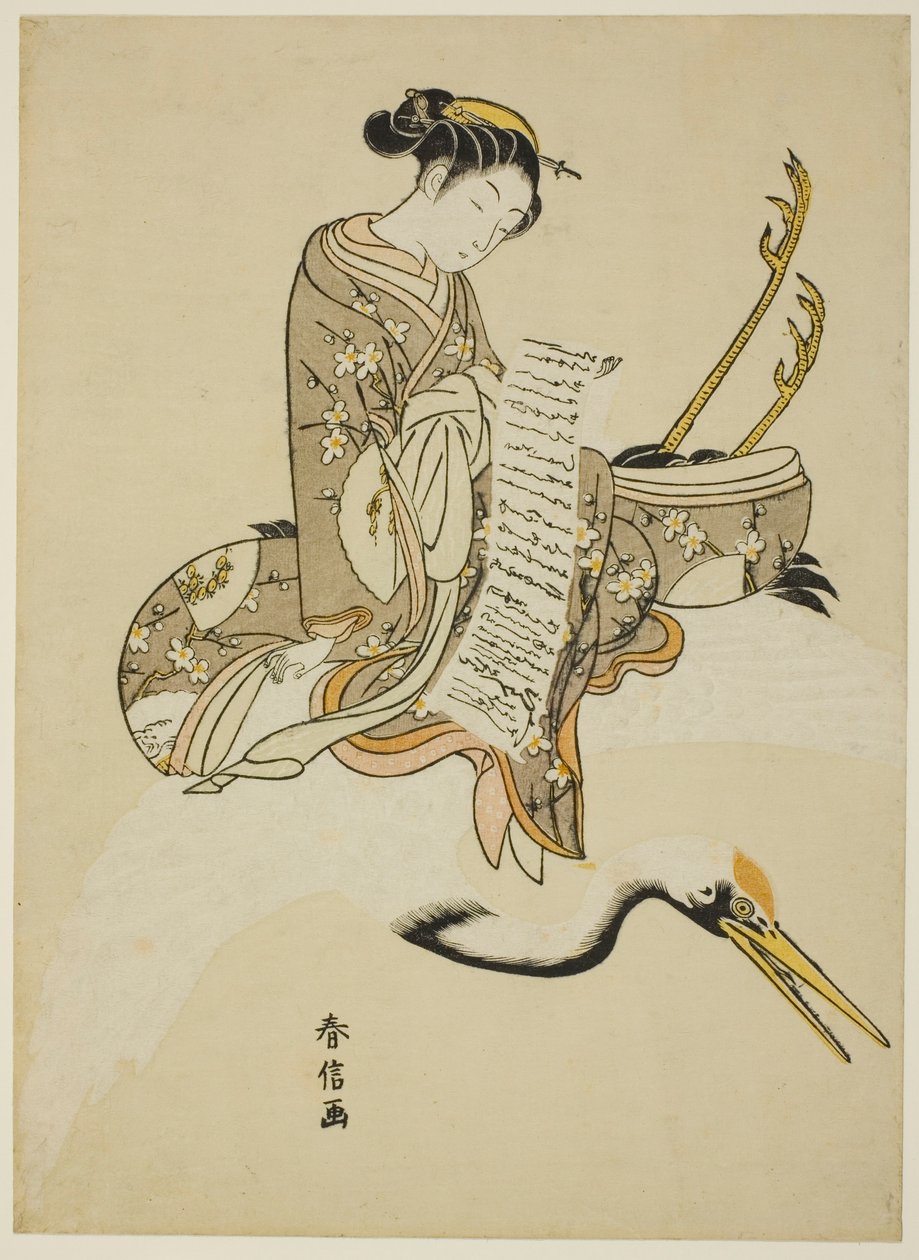 Girl Riding a Crane (parody of Hi Chobo) by Suzuki Harunobu