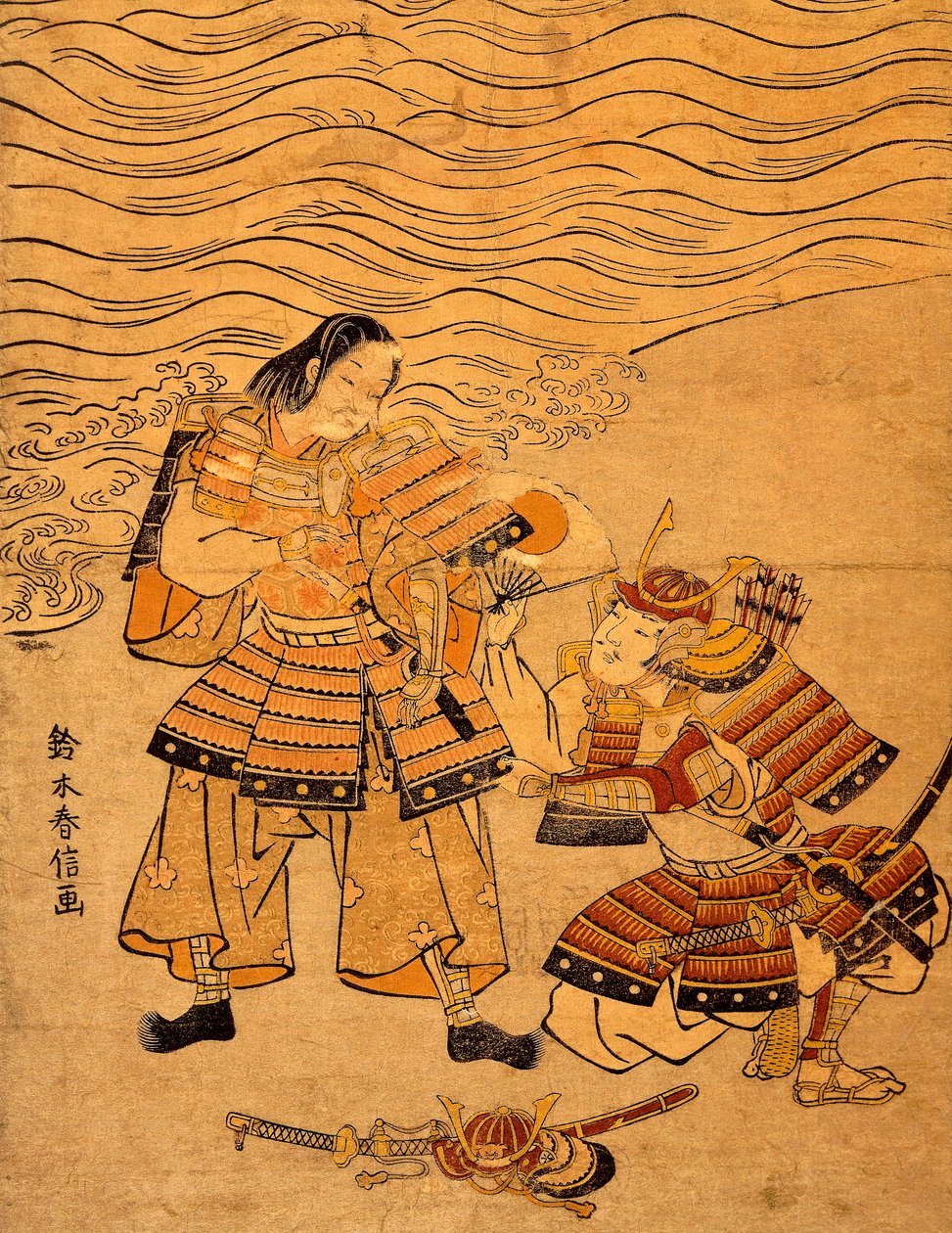 Kumagai Naozane and Taira no Atsumori, Episode from War Between Taira and Minamoto by Suzuki Harunobu
