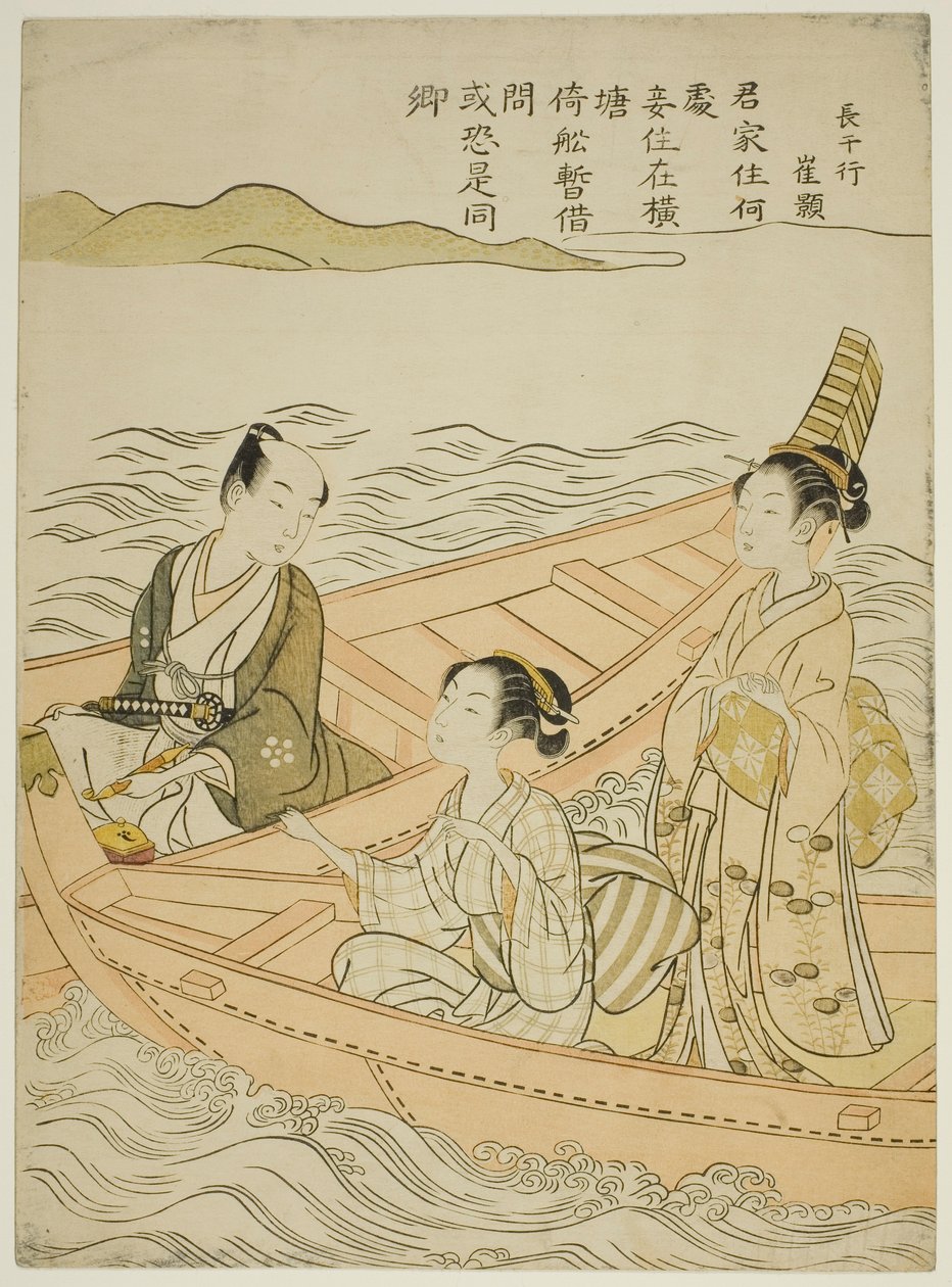Meeting on the River (Parody of Hakurakuten) by Suzuki Harunobu