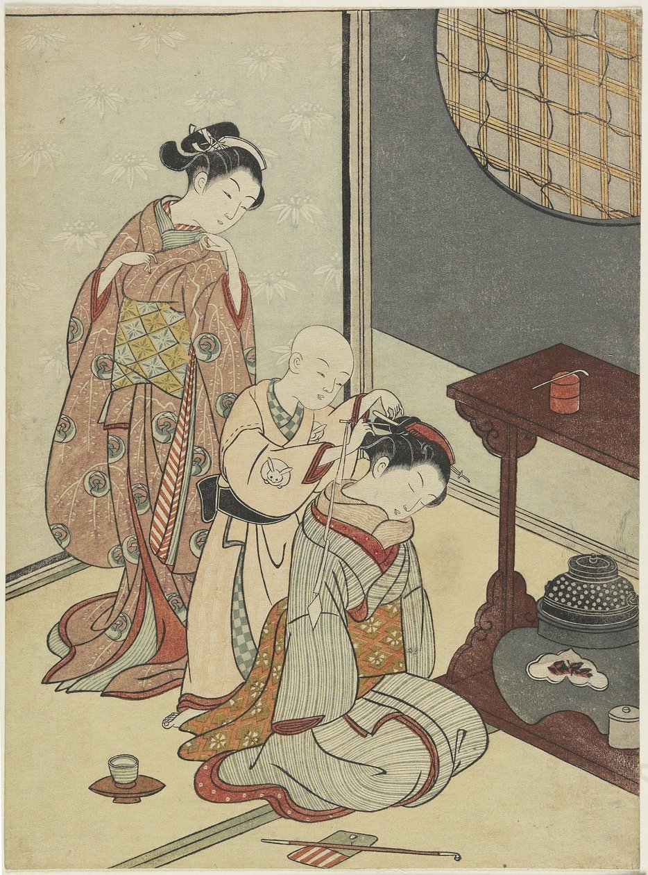 Night Rain on the Tea Stand, after 1766 by Suzuki Harunobu