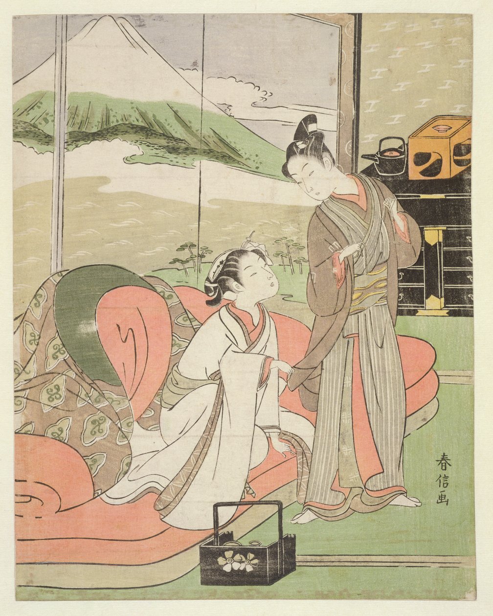 Lover Taking Leave of a Courtesan, c.1768-9 by Suzuki Harunobu