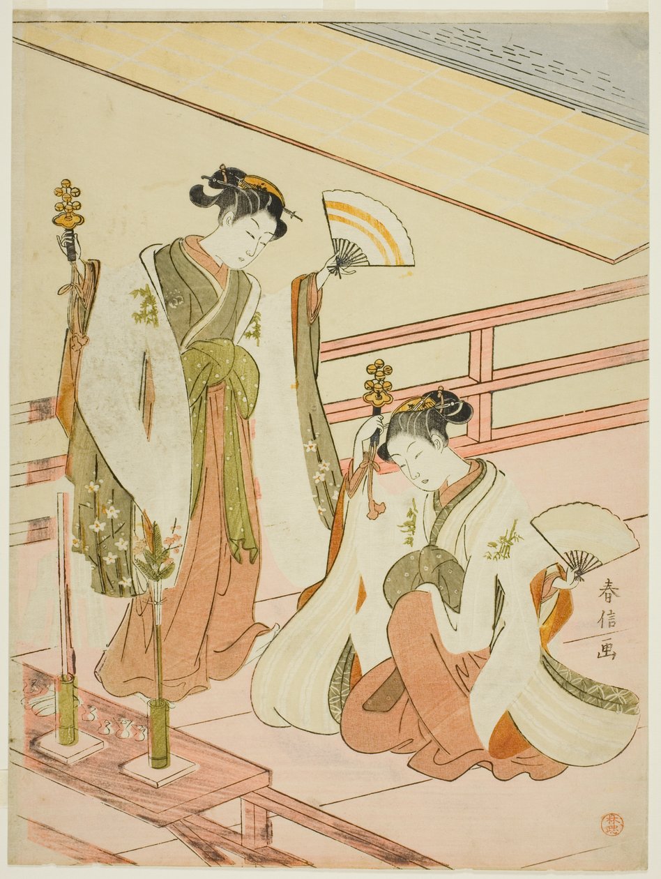 The Dance of the Shrine Maidens Ohatsu and Onami by Suzuki Harunobu