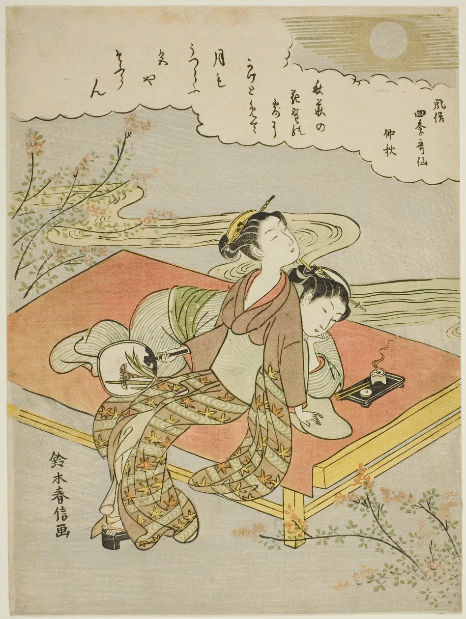 The Eighth Month (Chushu), from the series "Popular Versions of Immortal Poets in Four Seasons (Fuzoku shiki kasen)" by Suzuki Harunobu