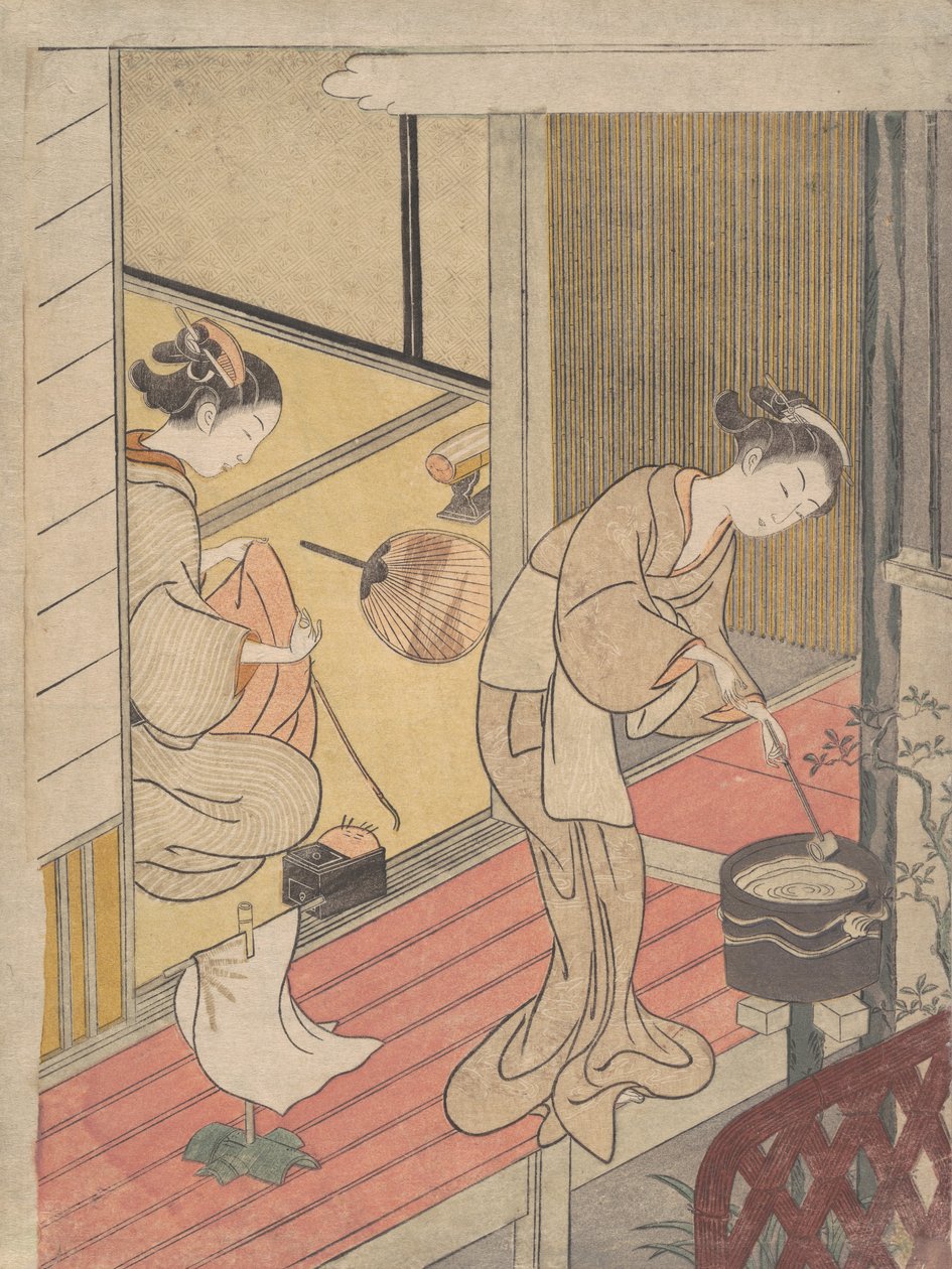 The Returning Sails of the Towel Rack, ca. 1766 by Suzuki Harunobu