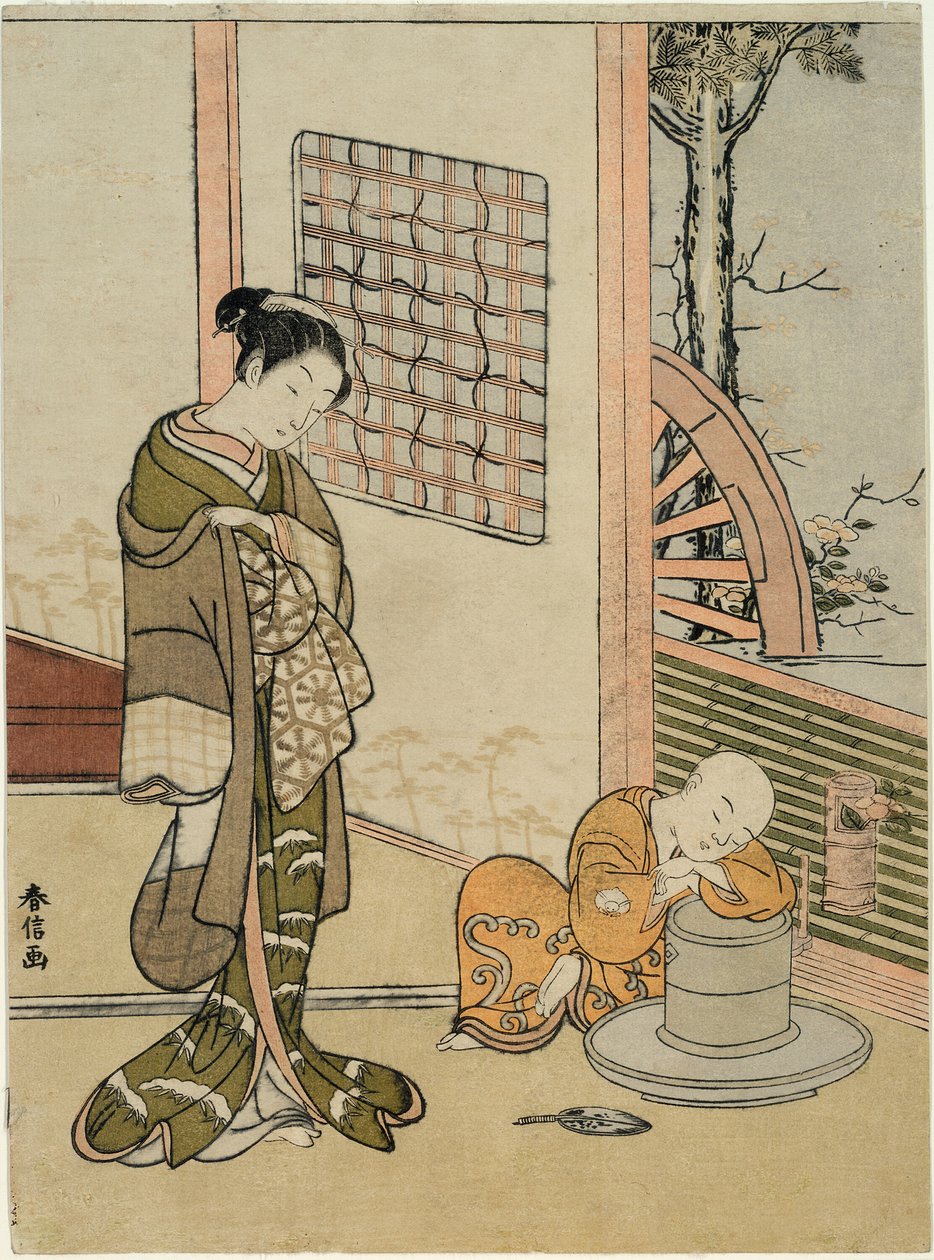 The Sleeping Tea-Boy (parody of Hokaso) by Suzuki Harunobu