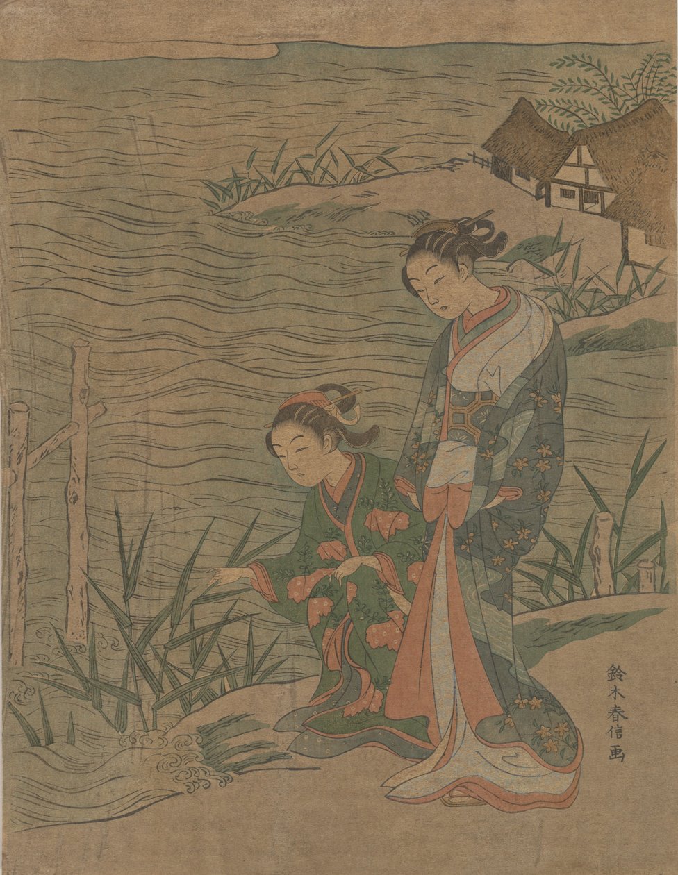 Two Young Ladies at the Shore, ca. 1768 by Suzuki Harunobu