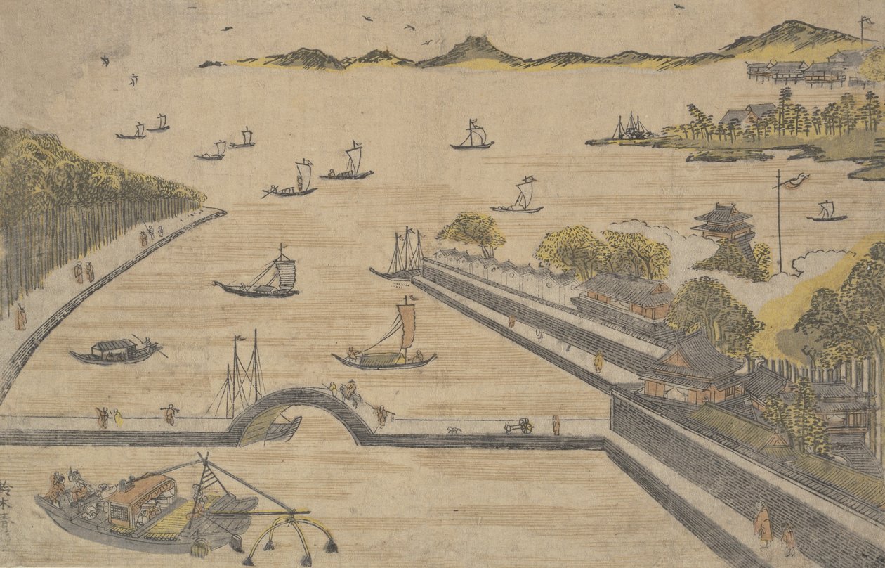 View of Fukagawa, Edo, ca. 1764 by Suzuki Harunobu