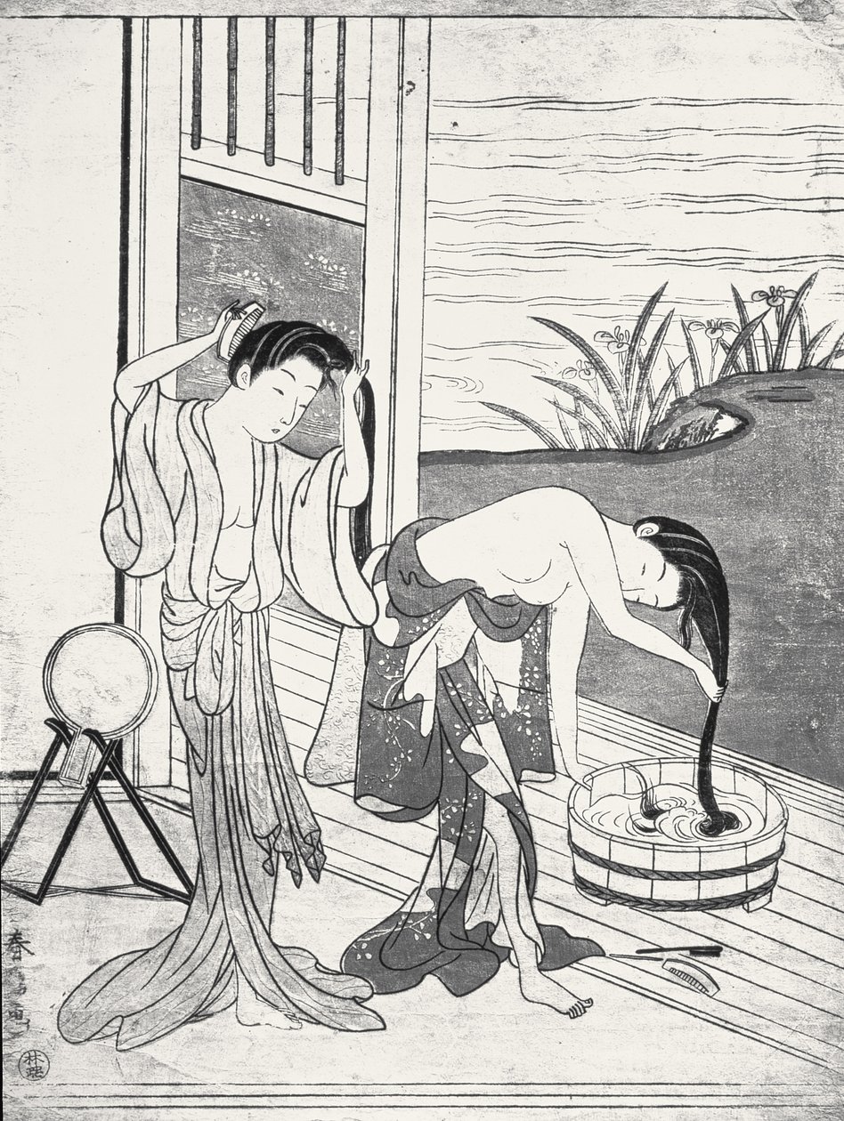 Young Women at Their Toilet by Suzuki Harunobu