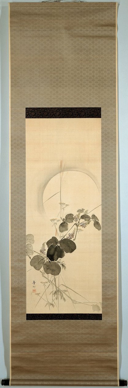 Autumn Grasses Under a Full Moon by Suzuki Kason
